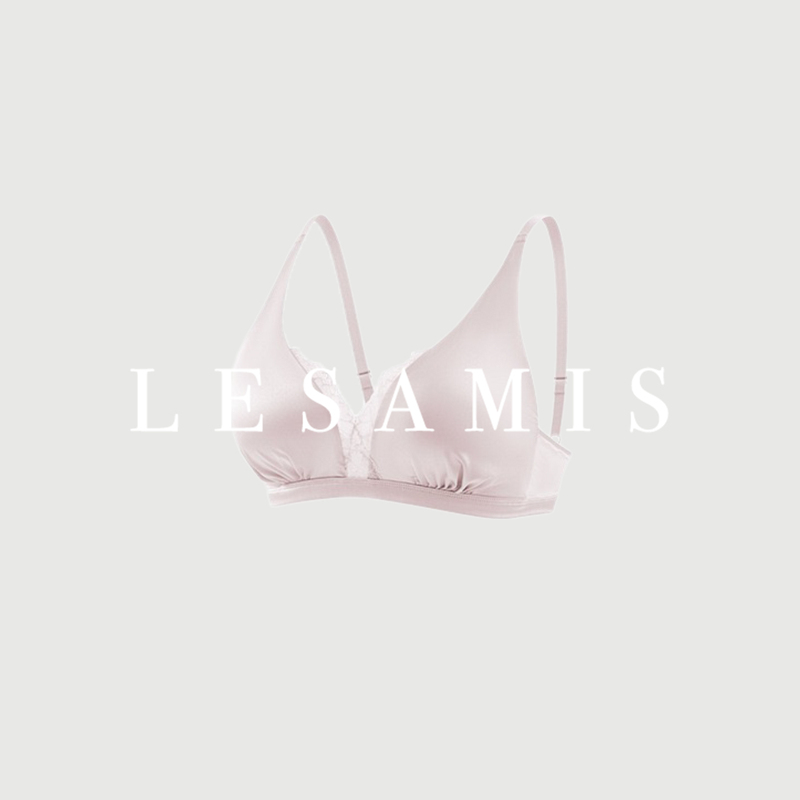 Aa456636 【Cloud Satin Jade】Stretch Satin V-Neck French-Style Mulberry Silk Wireless Side-Gathering Bra