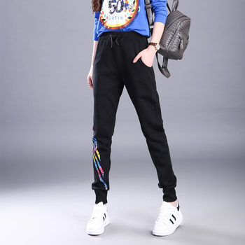 春秋款宽松运动长裤女2025新款 显瘦束脚卫裤显瘦加绒休闲小脚裤