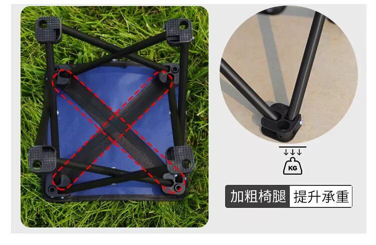 折叠便携凳户外便携小马扎加粗碳钢双层牛津布火车排队小凳子
