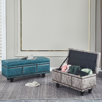 Clothing store shoe change stool household door p long bench can sit rectangular storage stool fitting room sofa stool