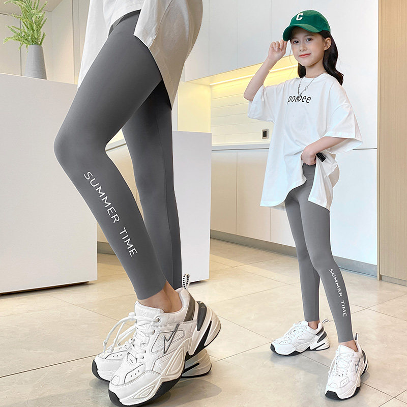 Girl Inside Lap Pants Summer Thin Barbie Pants Children Foreign Pie Super Slim Ice Silk Pants CUHK Child Summer Clothing Elastic Shark Pants