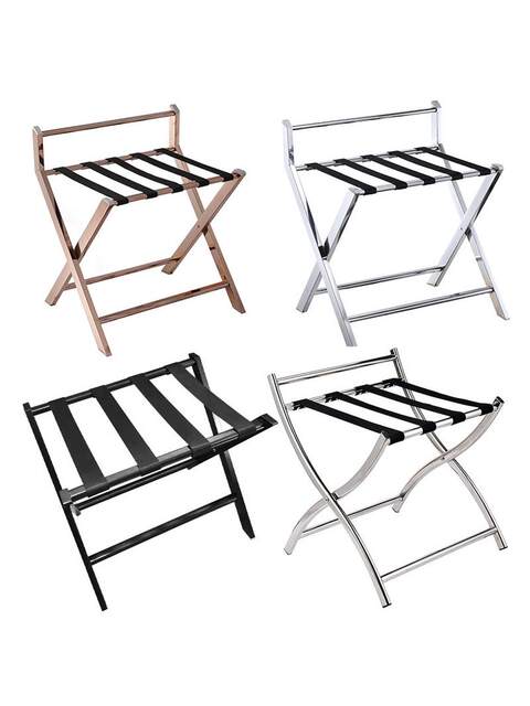 Five-star stainless steel storage rack guest room luggage rack hotel luggage table portable luggage rack foldable clothes