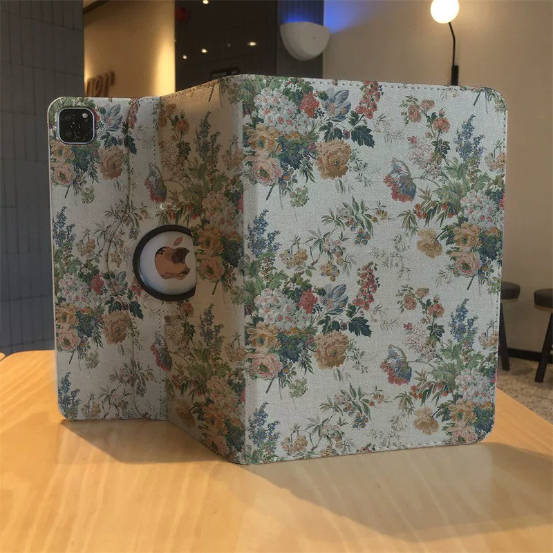 Retro Floral Pattern Suitable for Apple iPad 12Th Generation Protective Case iPad Air8 Rotating Stand Min7 Mini Fashion iPad Pro Smart Sleep Mode Air7 with Pen Holder Mini6 Fashion Leather Case Retro Floral Pattern Suitable for Apple iPad 12Th Generation Protective Case iPad Air8 Rotating Stand Min7 Mini Fashion iPad Pro Smart Sleep Mode Air7 with Pen Holder Mini6 Fashion Leather Case