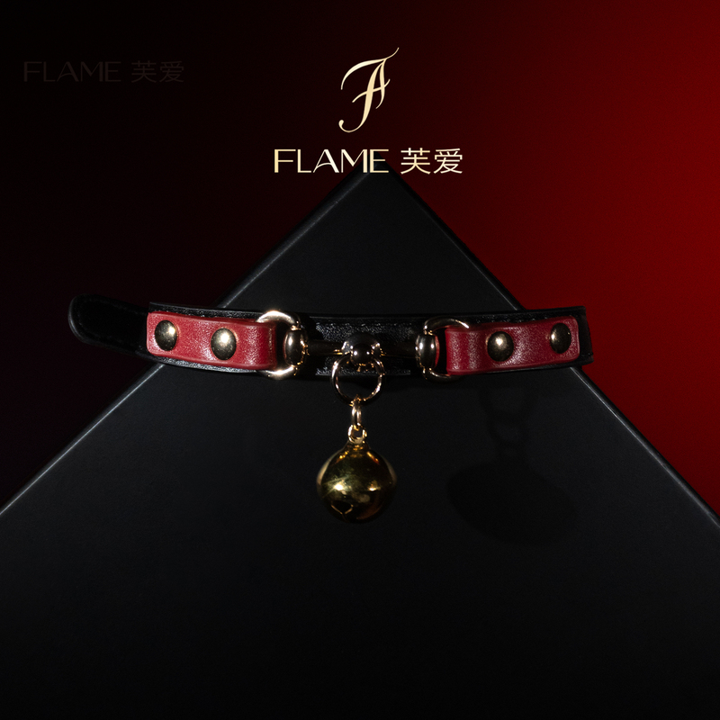 Puppy Genuine Leather Bell Collar m Women's Neck Strap Choker Neck Ring Engraved Couple Gift Box