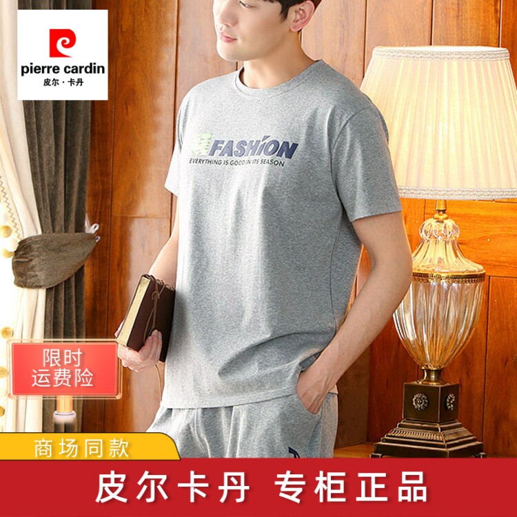 Men's summer pure cotton short sleeved shorts, all cotton plus size breathable casual wear set, suitable for wearing sports pajamas outside