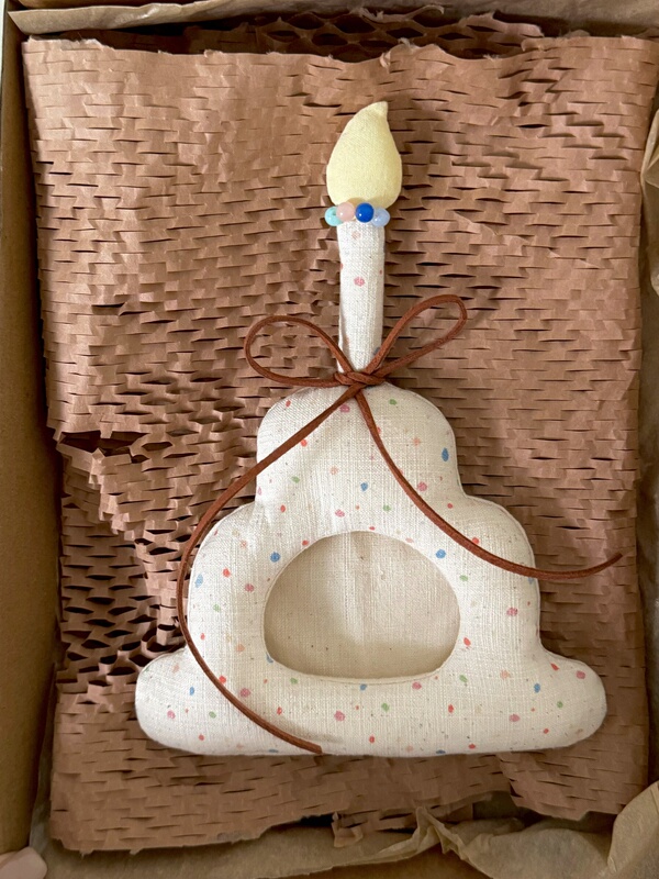 Korean-Style Fabric Birthday Cake Photo Frame, Polaroid Photo Card Storage Card Holder, Cute Creative Pendant Gift