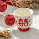Red Apple Double Happiness Ceramic Mugs, Cute Wedding Gift for Couples, Tall and Aesthetically Pleasing Design, Niche Style