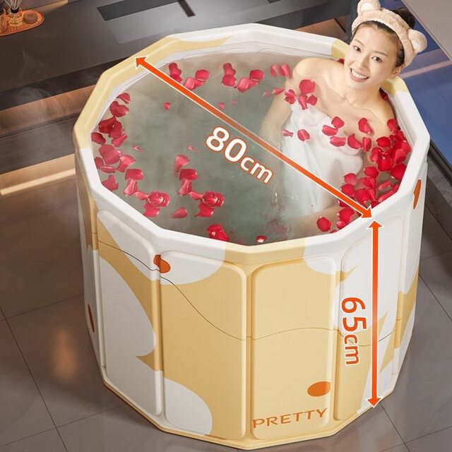 Household Folding Inflatable Bath Tub, Adult Soaking Tub, Storageable Children's Swimming Pool, Daily Health Care Medicated Bath Tub