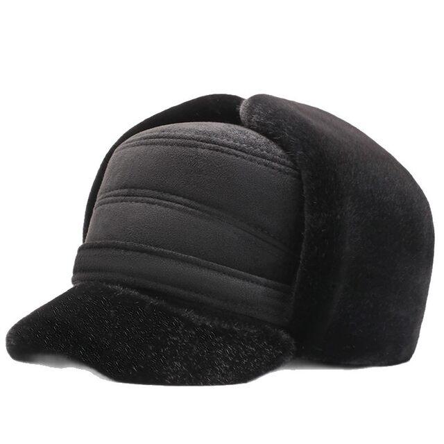 Arctic velvet winter middle-aged and elderly dad Lei Feng hat men's winter ear protection warm old man's peaked cap winter hat
