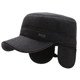 Hats for Middle-Aged and Elderly Men, Autumn and Winter Thickened Warm Woolen Ear-Protecting Baseball Caps, Outdoor Casual Flat-Top Hats