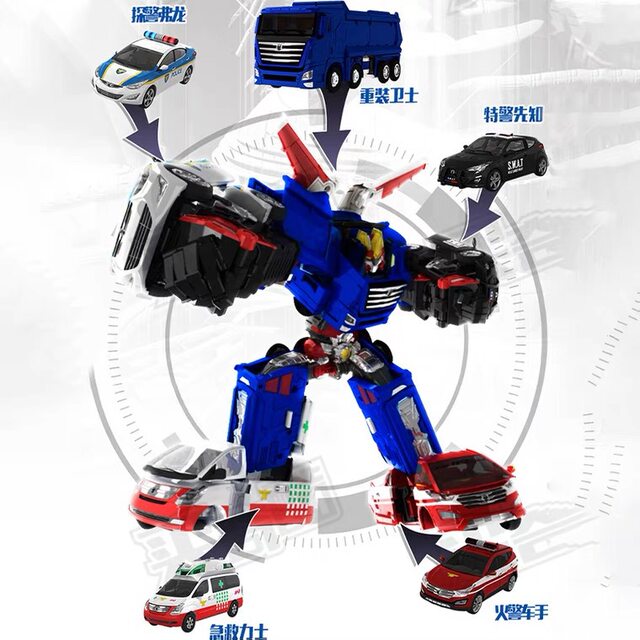 Transforming Car Toy for Children, Heavy-Duty Swat Giant Combined Mecha Robot for Boys
