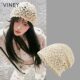 Knitted Beanie Hat for Women, Autumn and Winter Style, Same Style as Ju Jingyi, Thin Version, Large Head Circumference, Makes Face Look Smaller, Hollow Design, Versatile Headwrap Hat