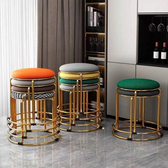 Light Luxury Round Stool for Home Use, Dining Table Round Stool, Outdoor Stall Round Stool, Storage Stool, Low Round Stool