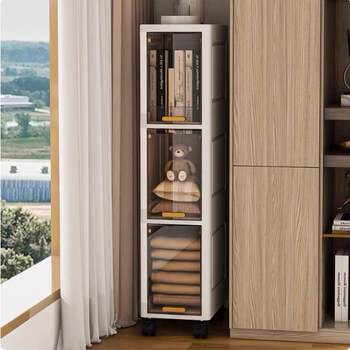 Storage Cabinet, Installation-Free Children's Wardrobe, Plastic Baby Products Storage Cabinet, Home Bedroom Folding Storage Cabinet Wholesale