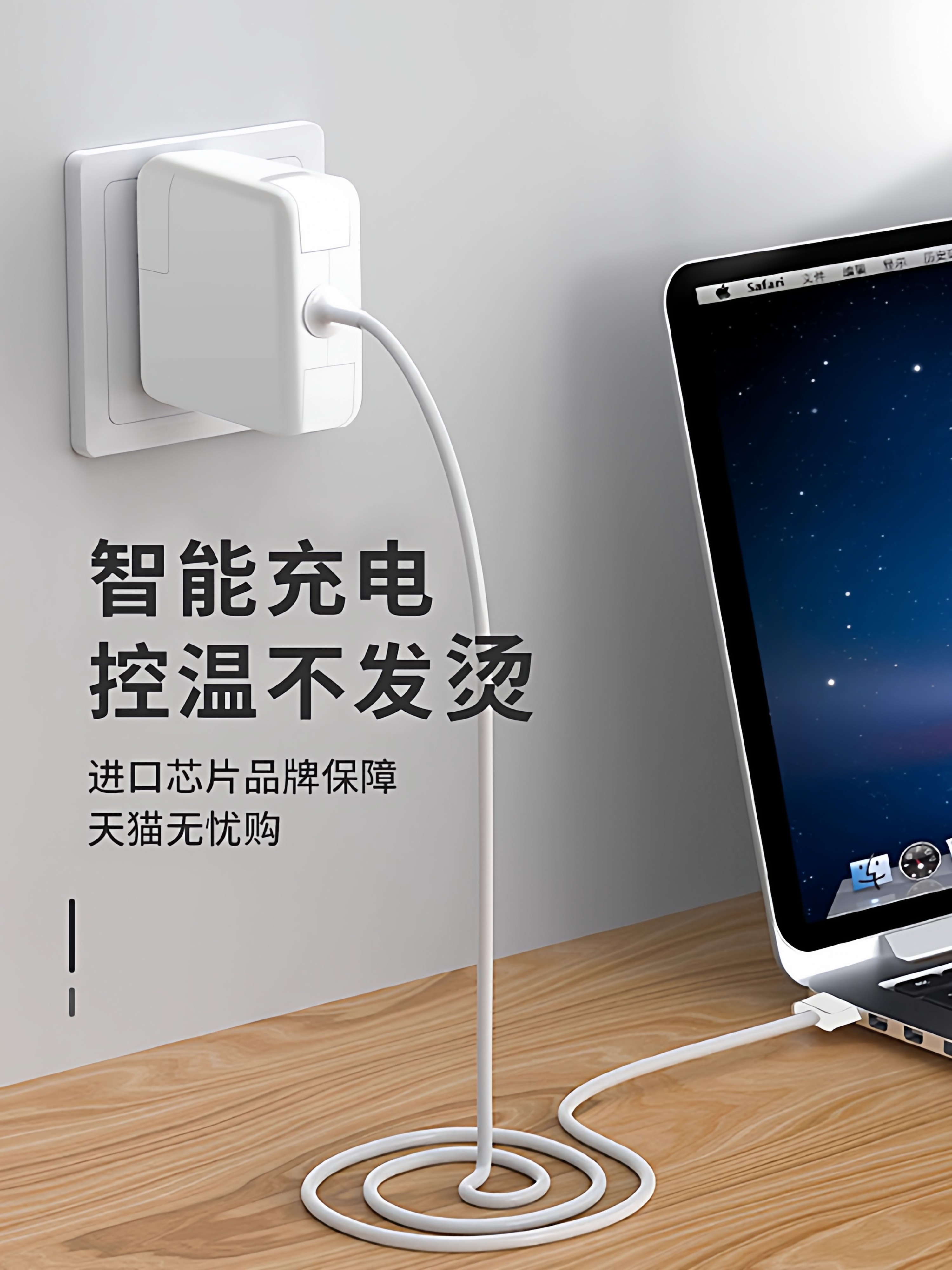 [Fast Charging Without Damaging the Device] Suitable for Apple Laptop Chargers, MacBook Air Power Adapter, Magnetic Mac Pro Interface A1278 Charging Cable, Fast Charging 45W 60W 85W
