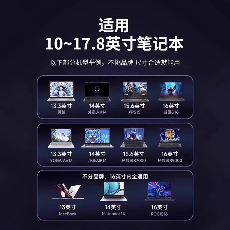 Laptop Stand Suitable for Notebooks, Adjustable, Foldable, Portable, Aluminum Alloy, Cooling, Height-Increasing, Suspended Base, for Lightweight Laptops, Gaming Laptops, and Tablets