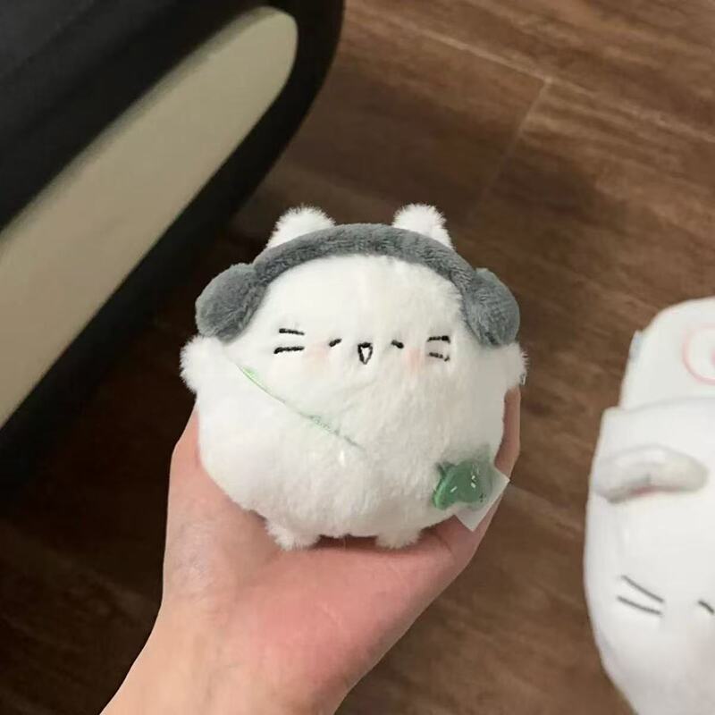 Cute Chubby Kitten Egg Four-Leaf Clover Kitten Plush Toy Pendant Super Cute Book Pendant Keychain Ornament