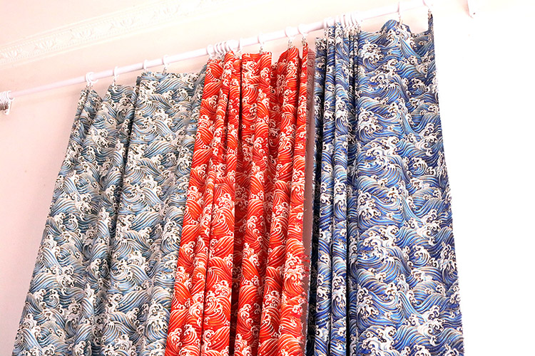 Vải tự làm zephyr Nhật Bản DIY, vải lượn sóng, cotton lượn sóng, giả vải phong cách, dập nóng, sóng Qinghai vải thun co giãn