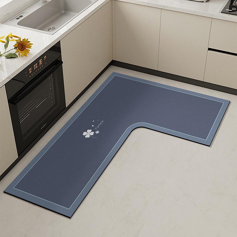 Kitchen floor mats are non-slip and oil-proof, wipeable and washable, diatom mud waterproof and dirt-resistant special carpet mats Y2024 new