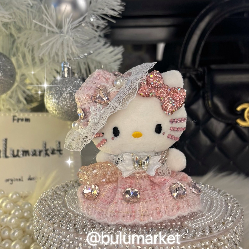 Bulu Store Original Hepburn-Style Cat Bag Pendant Plush Doll Keychain Light Luxury Accessories for Women