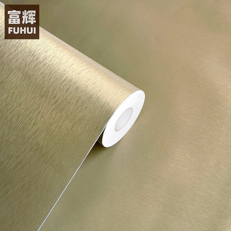 加厚青铜拉丝贴膜PVC仿金属质感自粘贴纸橱柜防水家具皮波音软片