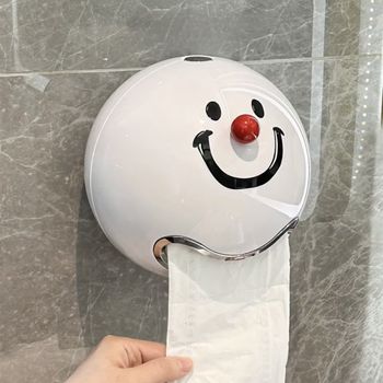 Bathroom smiley tissue box storage box storage box wall-mounted toilet paper storage box roll paper box draw box waterproof