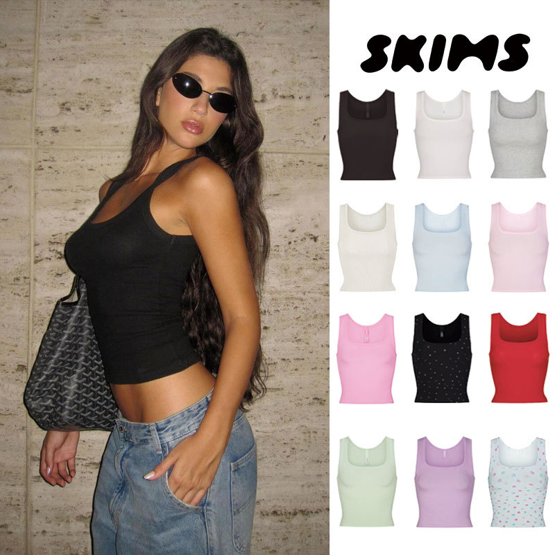 [Domestic Stock] Skims Sleeveless Camisole Kardashian Style Shapewear Sexy Elastic Tank Top for Women