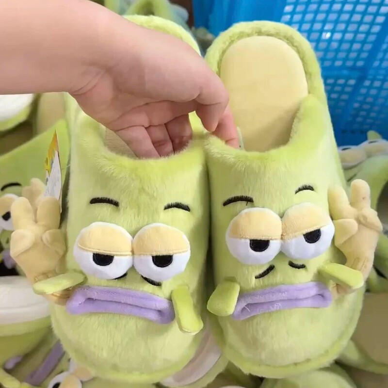 Bikini Bobblefish Cotton Slippers 2026 New Model Furry Slippers Winter Indoor Non-Slip Plush Thickened Warm Shoes
