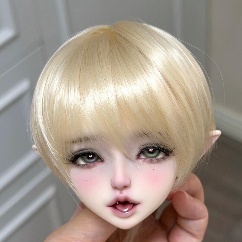 Soft Silk Bjd Doll Wig 3/4/6 Scale Milk Gold Color with Bangs Short Male Hair Easy to Style in Stock Soft Silk Bjd Doll Wig 3/4/6 Scale Milk Gold Color with Bangs Short Male Hair Easy to Style in Stock