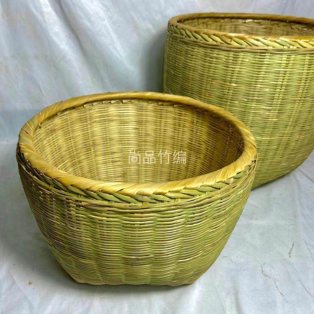 竹编大号箩筐箩篼淘米筐粮食竹筐结婚喜事竹箩竹编制品餐厅摆设用
