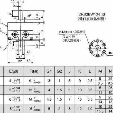 SMC 유형 CRB2BW15-90S/180S/270S 블레이드 타입 회전 실린더 스윙 실린더
