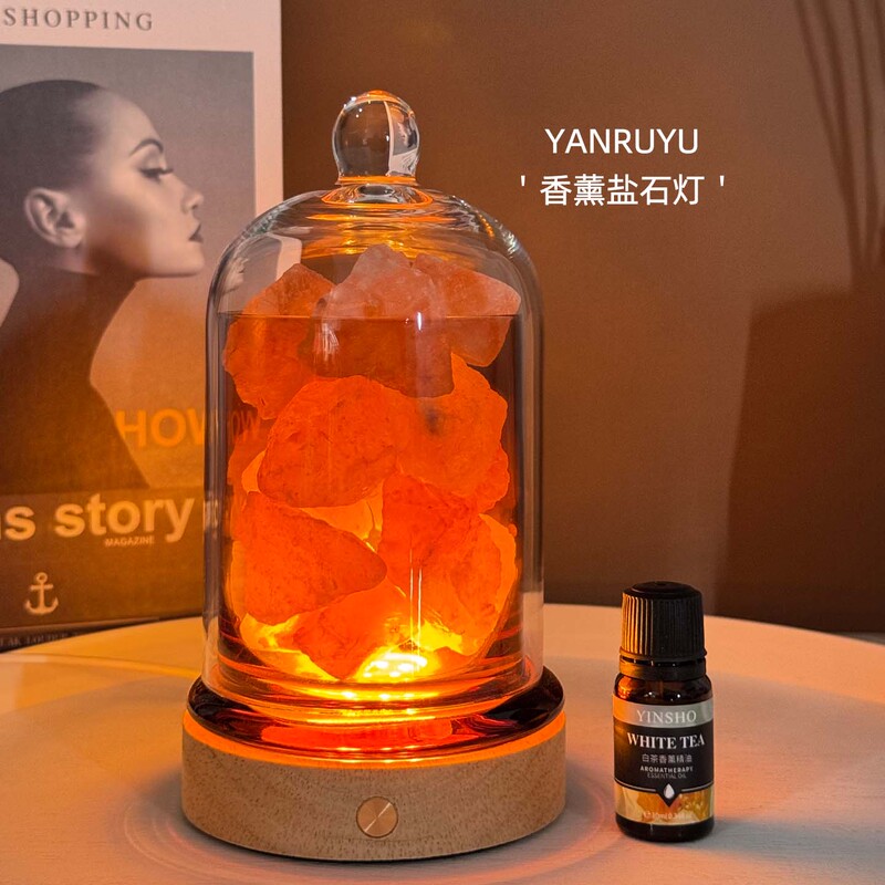 Fireless Aromatherapy Night Light, Ambient Light, Himalayan Salt Stone Crystal Salt Lamp, Home Aromatherapy Lamp, Indoor Decoration Fireless Aromatherapy Night Light, Ambient Light, Himalayan Salt Stone Crystal Salt Lamp, Home Aromatherapy Lamp, Indoor Decoration