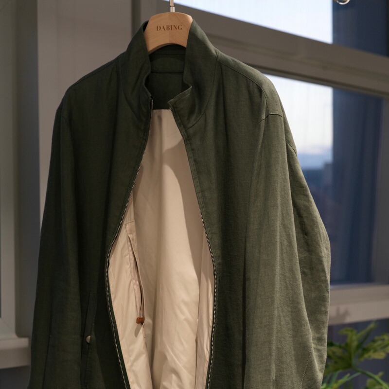Dabing Women's Clothing Special Price No Returns Dabing Men's Raindrop Linen Stand Collar Jacket 10.23