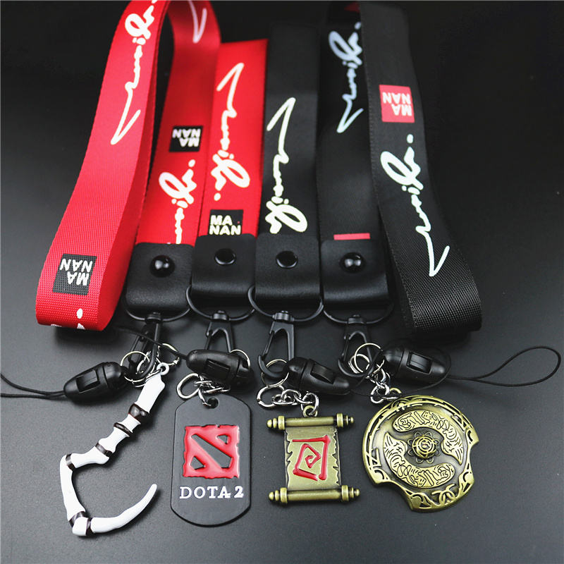 Knife tower 2 key chain ring dota2 mobile phone hanging rope DOTA2 school bag pendant metal chain men and women jewelry gift