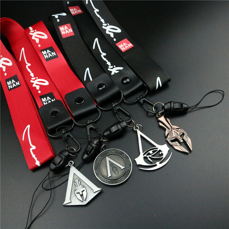 AC Odyssey keychain chain Assassin's Creed peripheral school bag pendant mobile phone lanyard metal jewelry men and women gifts