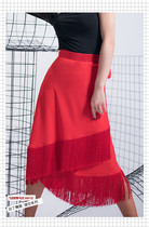 Womens Latin dance tassel dance skirt Latin performance long apron dance lace skirt slim