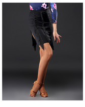 New Latin dance dress rutted skirt female adult practice dress dance half skirt bag hip skirt dance dress practice uniform