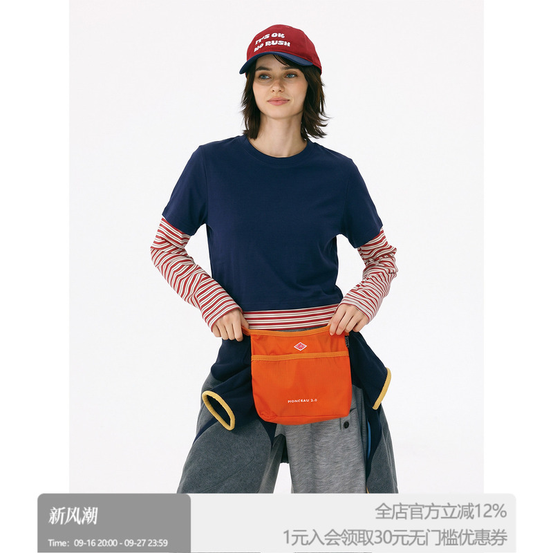 【Wang Yiheng's Style】Rollcall Lyocell Wool Color-Blocked Striped Patchwork Faux Two-Piece Long-Sleeve T-Shirt 【Wang Yiheng's Style】Rollcall Lyocell Wool Color-Blocked Striped Patchwork Faux Two-Piece Long-Sleeve T-Shirt