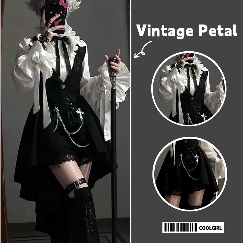 【Feather Crow Judgment】 Dark Gothic Style Duke Prince Lace Gothic Tailcoat Shirt Vest Set 【Feather Crow Judgment】 Dark Gothic Style Duke Prince Lace Gothic Tailcoat Shirt Vest Set