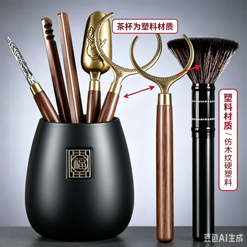 Tea Ceremony Six-Piece Set, Kung Fu Tea Set, Plastic Material, Tea Table, Tea Tools, Tea Knife, Tea Tongs, Brush Supplies Tea Ceremony Six-Piece Set, Kung Fu Tea Set, Plastic Material, Tea Table, Tea Tools, Tea Knife, Tea Tongs, Brush Supplies
