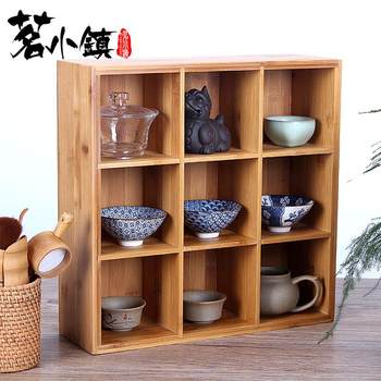 Tea cup storage rack desktop bogu rack purple clay pot rack tea set storage cabinet teapot tea cup storage rack collection rack