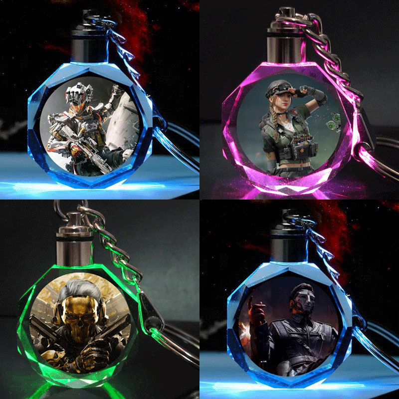 Delta Operation Keychain Veyron Goo Claw Disc Glowing Pendant Game Peripheral Ornament Creative Birthday Gift