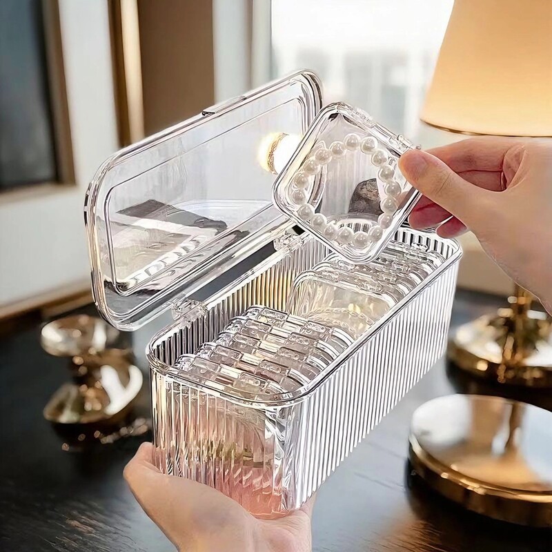 Nail Storage Box, Nail Patch Dust-Proof Collection and Display Box, Transparent Acrylic Nail Packaging Box
