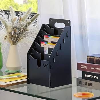 Note box small financial desktop card storage express vertical bank multi-layer plastic classification a5 file sorting rack