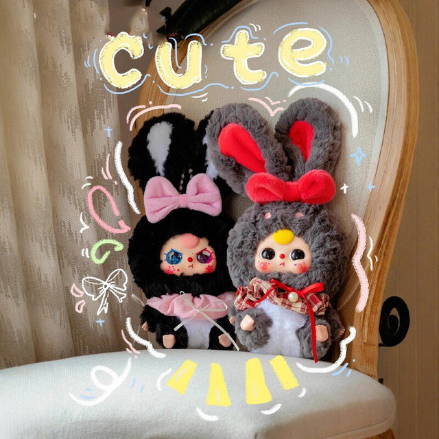 Baby three, Lily Rabbit Town 2nd generation vinyl plush doll, bag pendant, blind box gift