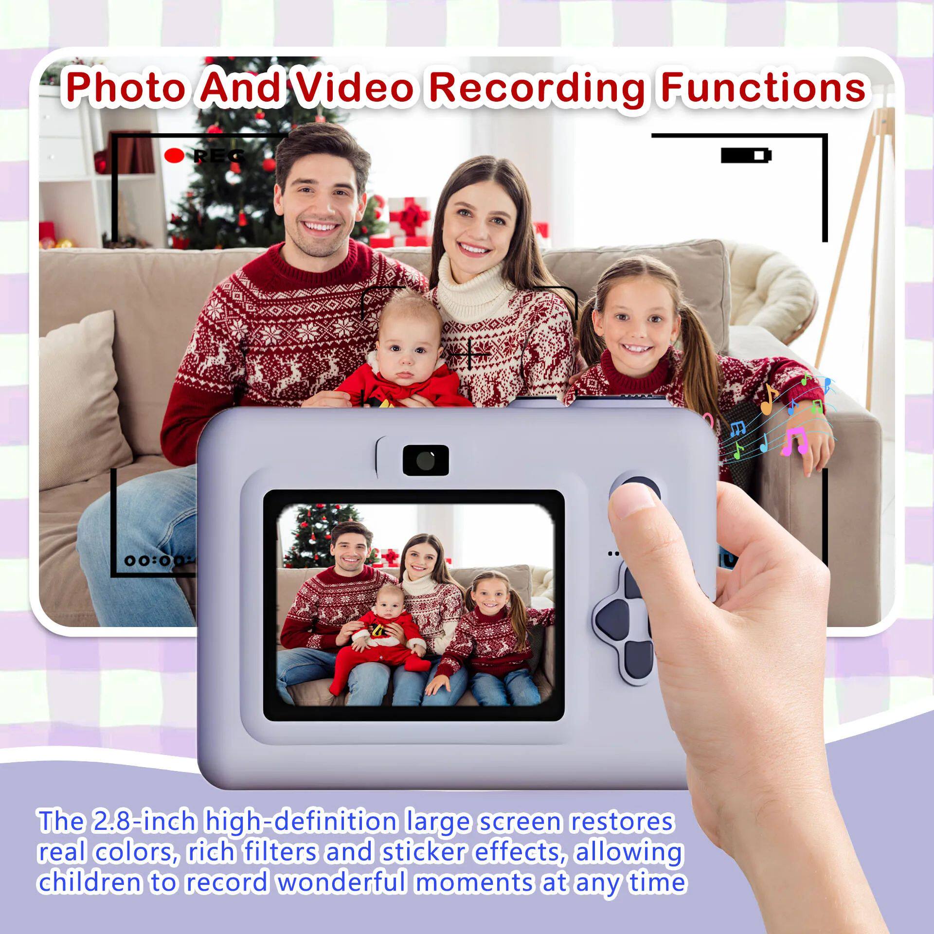 Детский фотоаппарат children's camera instant print toys, polaroid small camera,