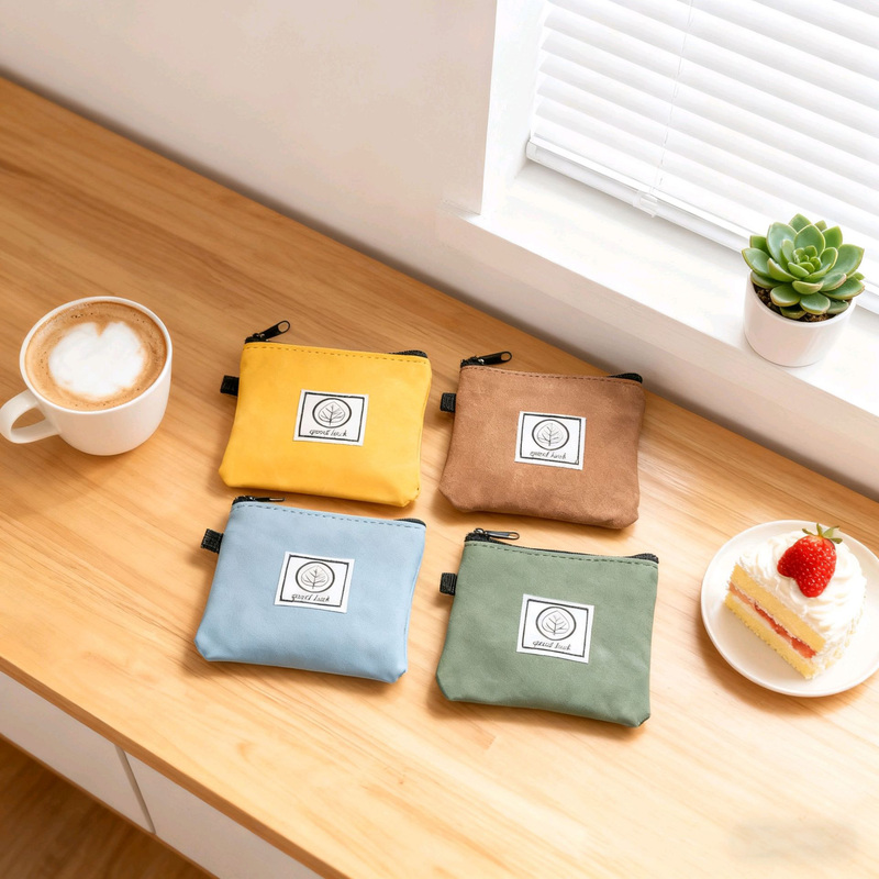 New Portable Mini Earphone Protective Coin Storage Bag, Tech Zipper Small Change Pouch, Simple Fabric Small Bag