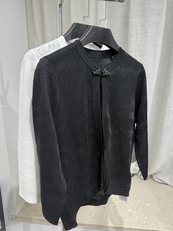E High-End Series｜Chinese-Style Versatile Button-Down Blouse｜Knitted Cardigan in Two Colors｜3D Jacquard