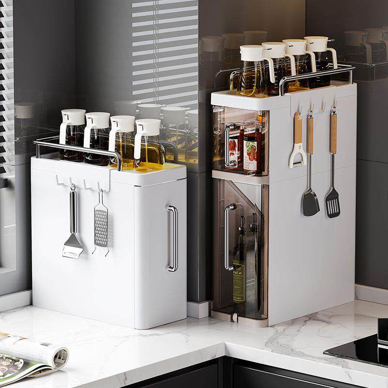 Шкаф Шлица 厨房多功能收纳柜抽拉式调料架防尘防油全封闭置物架缝隙柜夹缝柜