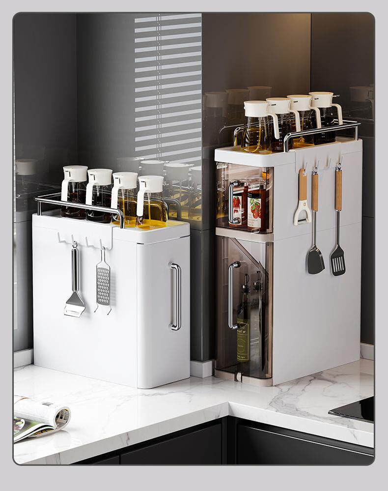 Шкаф Шлица 厨房多功能收纳柜抽拉式调料架防尘防油全封闭置物架缝隙柜夹缝柜
